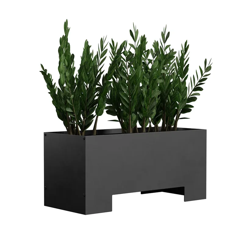 Obdĺžnikový vonkajší kvetináč so zvýšenou základňou